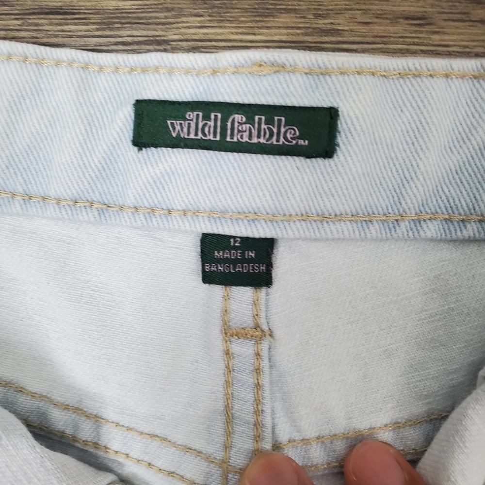 Wild Fable Women Denim Raw Hem Highest Rise Jean Shorts Size 12 - Picture 3 of 9